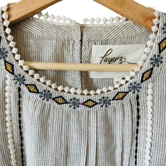 Layerz Clothing Wander Dress Cover Up Lightweight Gauzy Sheer Boho Embroidery - Picture 4 of 16